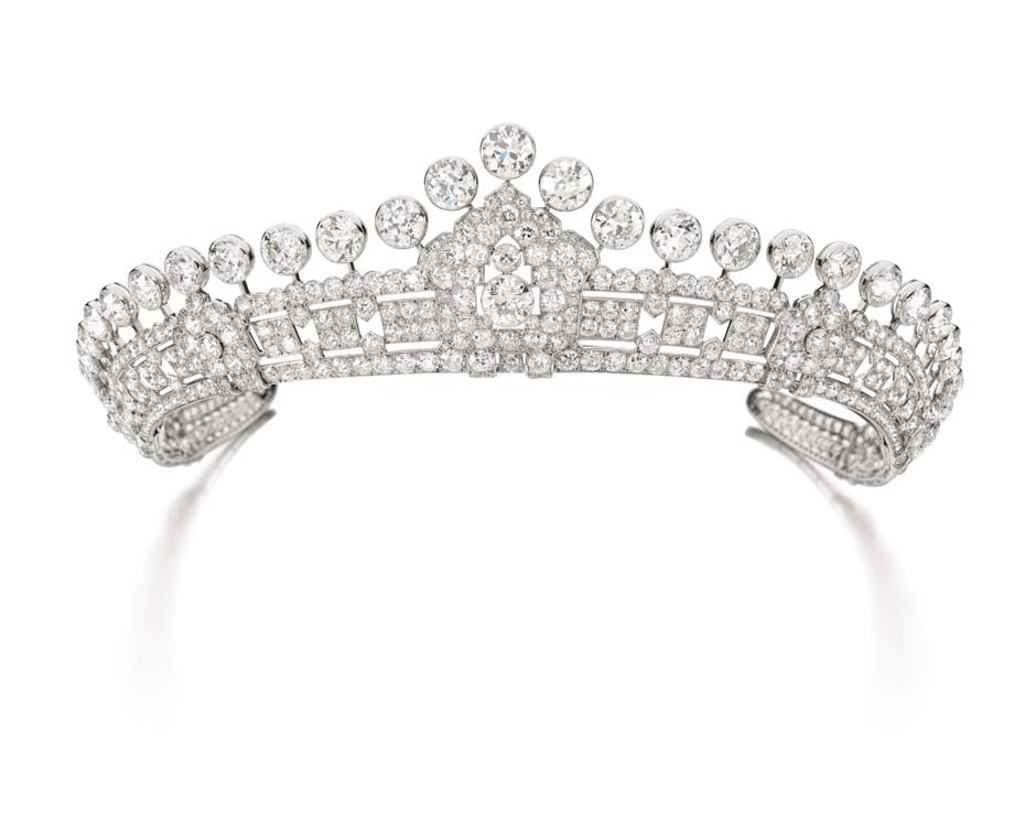 A 1930s Cartier diamond tiara is one of three vintage style